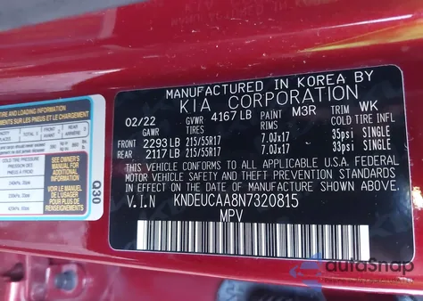 2022 Kia Seltos S from USA, damaged, VIN KNDEUCAA8N7320815